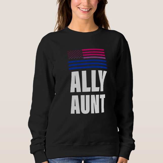 Sudadera Ally Aunt Bisexual Flag Lgbt Gay Primen (Anverso)