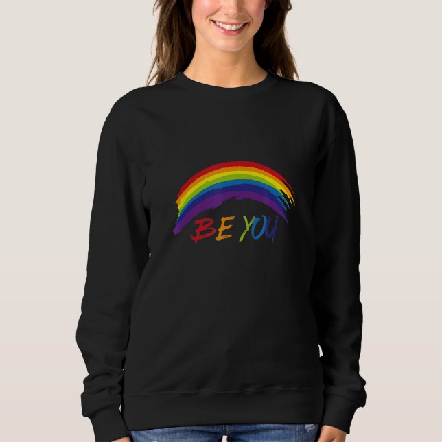 Sudadera Ally Be You Rainbow LGBTQ Rainbow Flag Gay Pride G (Anverso)