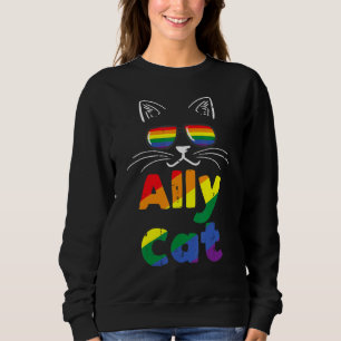 Sudadera Ally Cat Orgullo Mes Recto Aliado Gay Lgbtq Lgbt