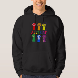Sudadera Ally Cat Purride Paw Rainbow Cat Lgbt Orgullo Gay