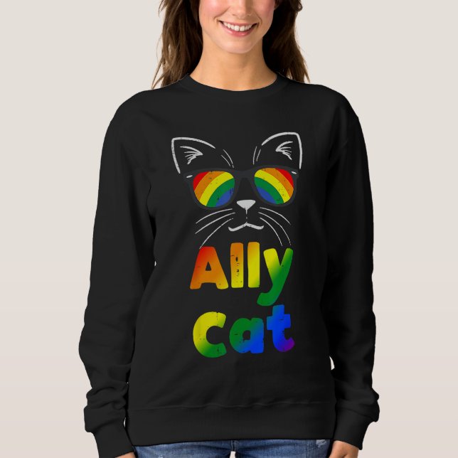 Sudadera Ally Cat Transgender Trans Pride Stuff Flag Transs (Anverso)
