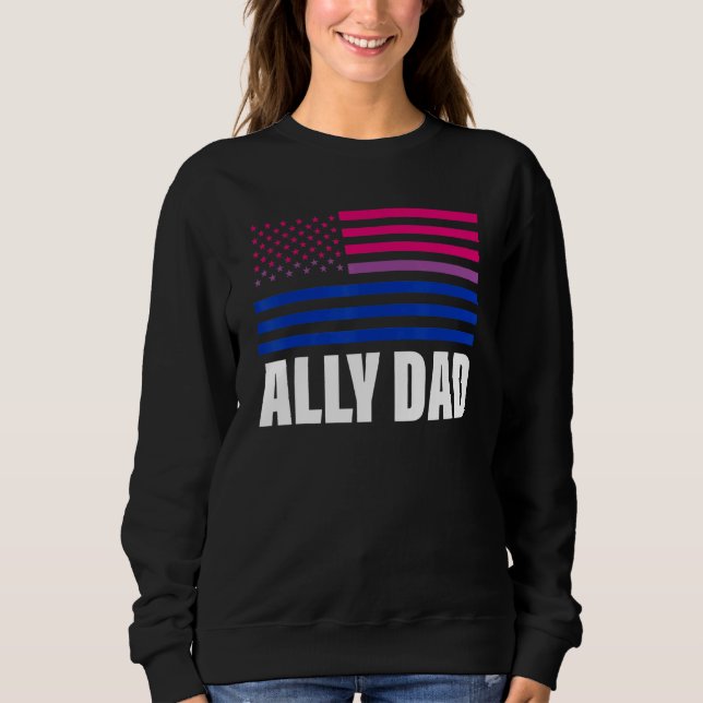 Sudadera Ally Dad Bisexual Flag Orgullo Gay Lgbt (Anverso)
