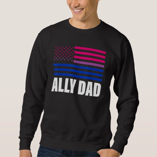 Sudadera Ally Dad Bisexual Flag Orgullo Gay Lgbt (Anverso)