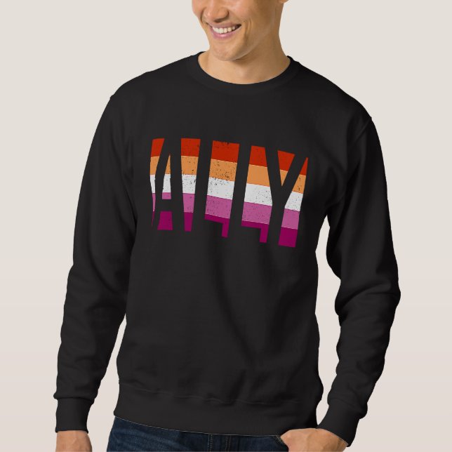 Sudadera Ally Gay Pride Month LGBT Lesbian Flag Equal Right (Anverso)