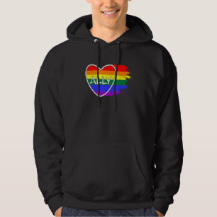 Sudadera Ally Heart Love Pride Mes Lgbtq Lesbian Gay Bise