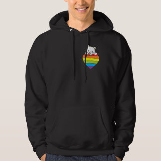 Sudadera Ally Rainbow Heart Cat LGBTQ Community Pride Gende