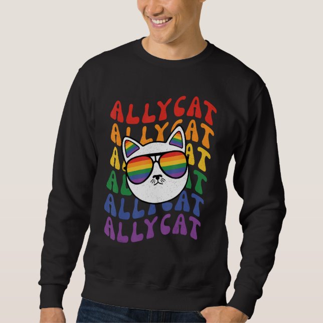 Sudadera AllyCat  Ally Cat Gay Pride Rainbow Sunglasses LGB (Anverso)