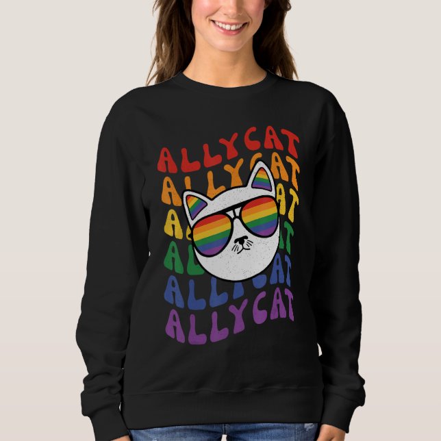 Sudadera AllyCat  Ally Cat Gay Pride Rainbow Sunglasses LGB (Anverso)