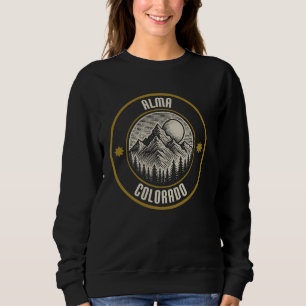 Sudadera Alma Colorado USA Retro Sunset Mountain Design
