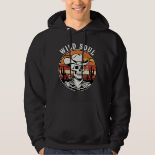 Sudadera Alma Salvaje Vintage Esqueleto Vaquero Oeste Gót