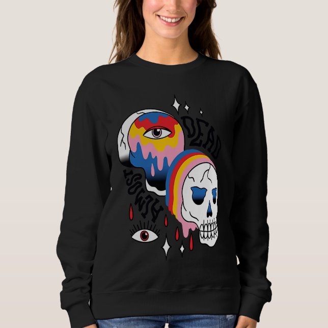 Sudadera Almost Dead Weird Bizarre Skull Rainbow (Anverso)