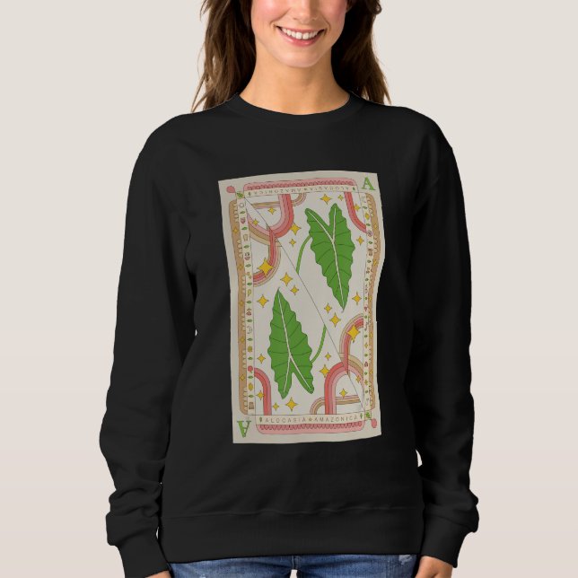 Sudadera Alocasia Polly Houseplant Illustration Playing Car (Anverso)