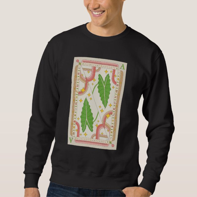 Sudadera Alocasia Polly Houseplant Illustration Playing Car (Anverso)