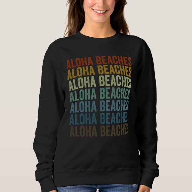 Sudadera Aloha Beaches Aloha Hawaiian Hawaii Palm Tree (Anverso)