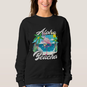Sudadera Aloha Beaches Cócteles Flamingo verano hawaiano F