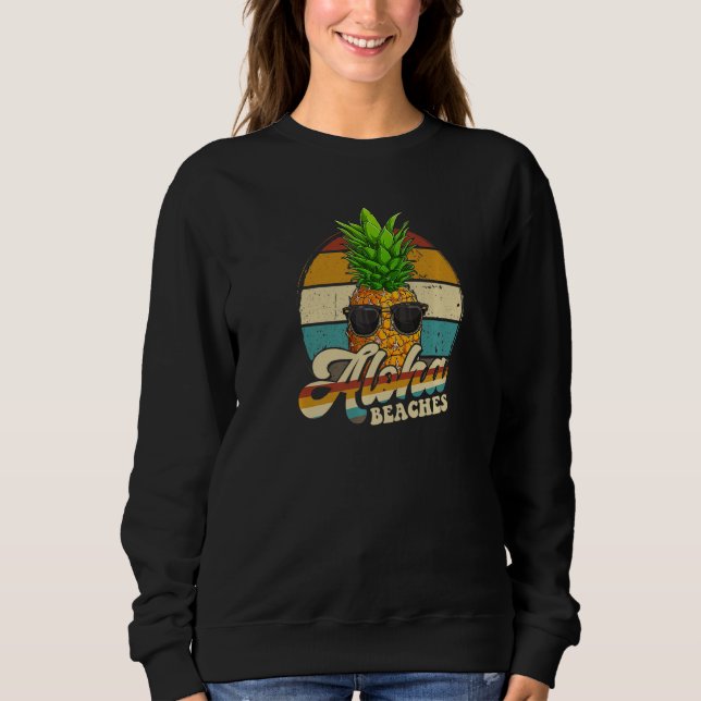 Sudadera Aloha Bebidas Pineapple Gafas De Sol Aloha Hawaii  (Anverso)