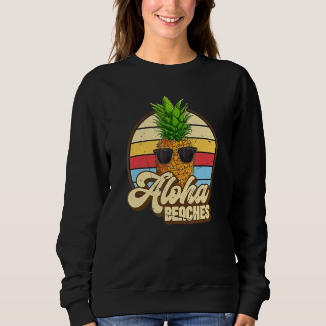 Sudadera Aloha Bebidas Pineapple Gafas De Sol Aloha Hawaii  (Anverso)