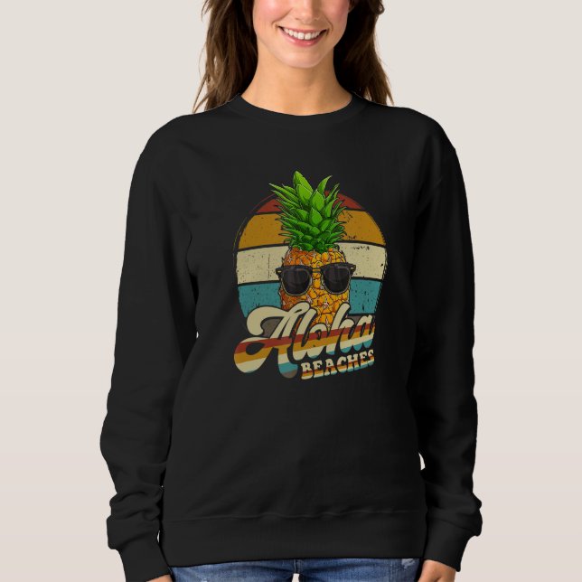 Sudadera Aloha Bebidas Pineapple Gafas De Sol Aloha Hawaii  (Anverso)