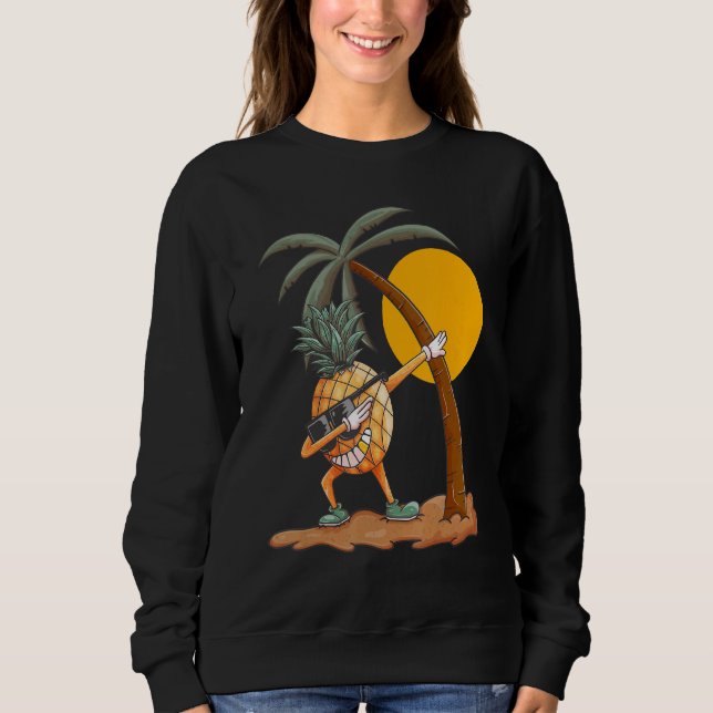 Sudadera Aloha Dabbing Pineapple Con Gafas De Sol Sunset Be (Anverso)