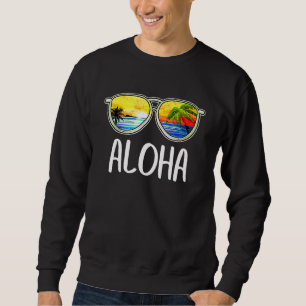 Sudadera Aloha Hawaii Hawaii Isla Hawái Gafas de sol Palmer