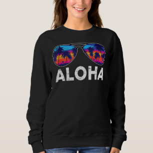 Sudadera Aloha Hawaii Hawaii Isla Hawái Gafas de sol Palmer