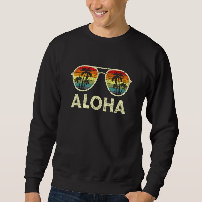 Sudadera Aloha Hawaii Hawaii Isla Hawái Gafas de sol Palmer (Anverso)