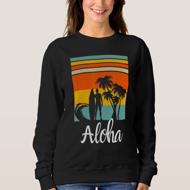 Sudadera Aloha Hawaii Hawaii Isla Shirt Palm Beach Surf (Anverso)