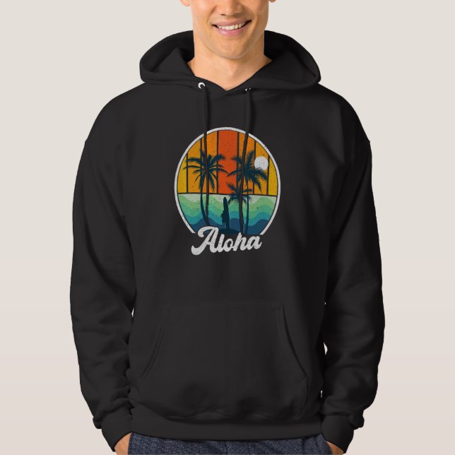 Sudadera Aloha Hawaii Hawaii S Para Niños Chicas Palm Tree  (Anverso)