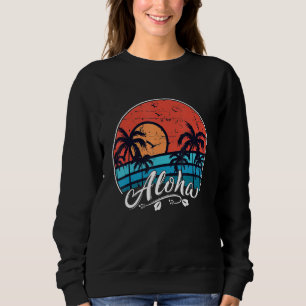 Sudadera Aloha Hawaii Isla Hawaii Palm Tree Beach Sunse