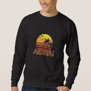 Sudadera Aloha Hawaii Island Sunset Con Palm En La Playa