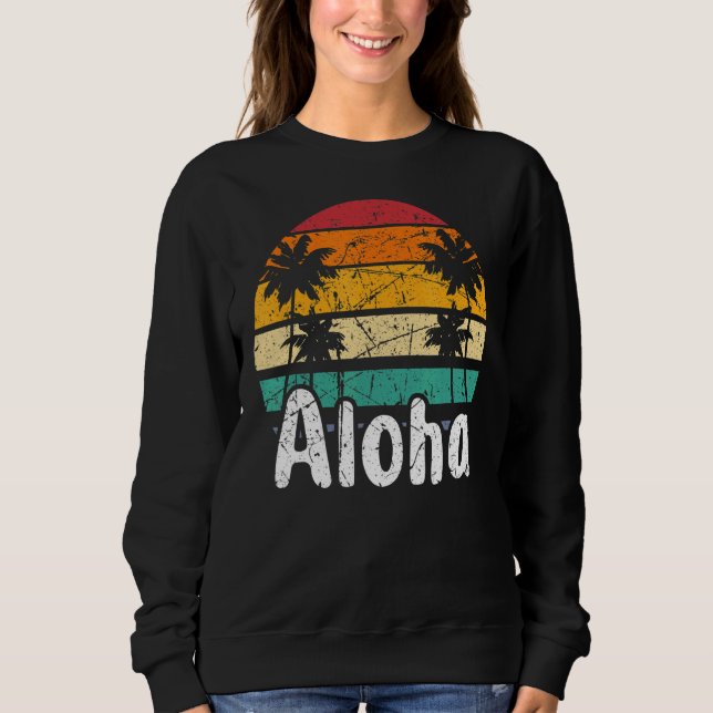 Sudadera Aloha Hawaii Surfing Retro Sunset 14 (Anverso)