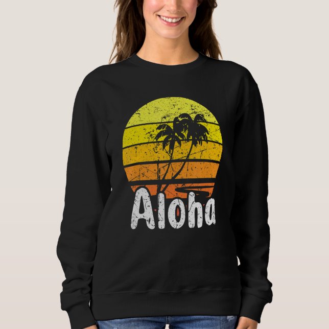 Sudadera Aloha Hawaii Surfing Retro Sunset 2 (Anverso)