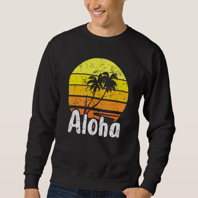 Sudadera Aloha Hawaii Surfing Retro Sunset 2 (Anverso)