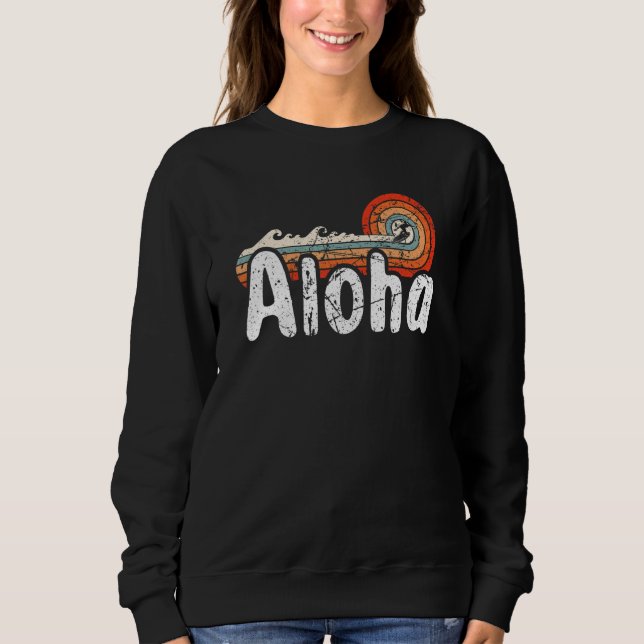 Sudadera Aloha Hawaii Surfing Retro Sunset 38 (Anverso)