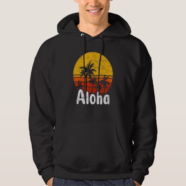 Sudadera Aloha Hawaii Surfing Retro Sunset 53 (Anverso)