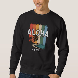 Sudadera Aloha Hawaiian Palm Beach Surfboard Funny