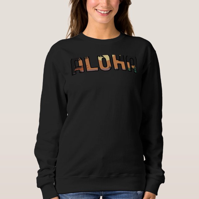 Sudadera Aloha Palm Trees Beach Hawaii Isla Hawaii Sung (Anverso)