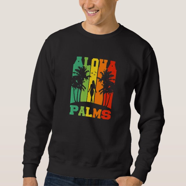 Sudadera Aloha Palms Tropical Island Tiki Party Hawaii (Anverso)