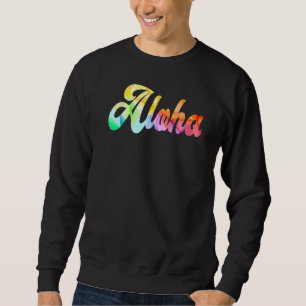 Sudadera Aloha Rainbow Prisma retro vintage luau hawaiano e