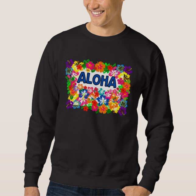 Sudadera ALOHA Tiki Party Hawaiian  Luau Party Tropical Flo (Anverso)