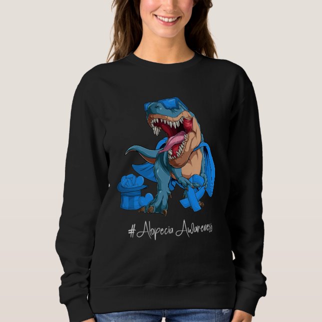 Sudadera Alopecia Awareness Month Blue Ribbon Trex (Anverso)