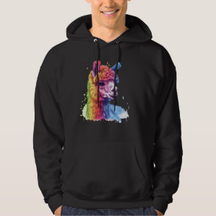 Sudadera Alpaca Arcoiris Colorido y vibrante arte animal