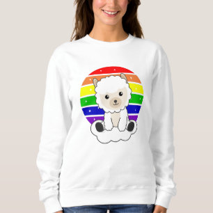 Sudadera Alpaca Arcoiris Dulce Animales Coloridos Dulces