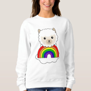 Sudadera Alpaca Arcoiris Dulce Animales Coloridos Dulces