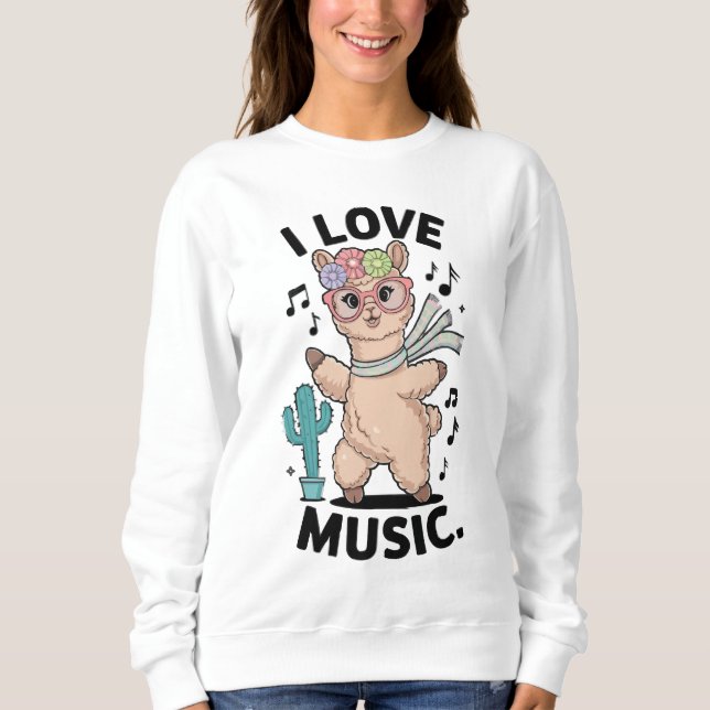 Sudadera Alpaca love music (Anverso)