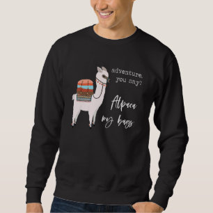 Sudadera Alpaca Mis Bolsas Lindas  Llama Amor Chiste Cita B