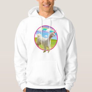Sudadera Alpaca Unicornio bajo el cielo arcoiris