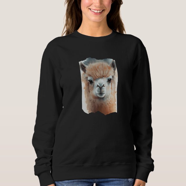 Sudadera Alpaca Watercolor Illustration (Anverso)
