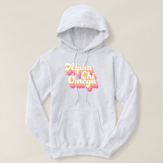 Sudadera Alpha Chi Omega | Escritura Groovy (Diseño del anverso)