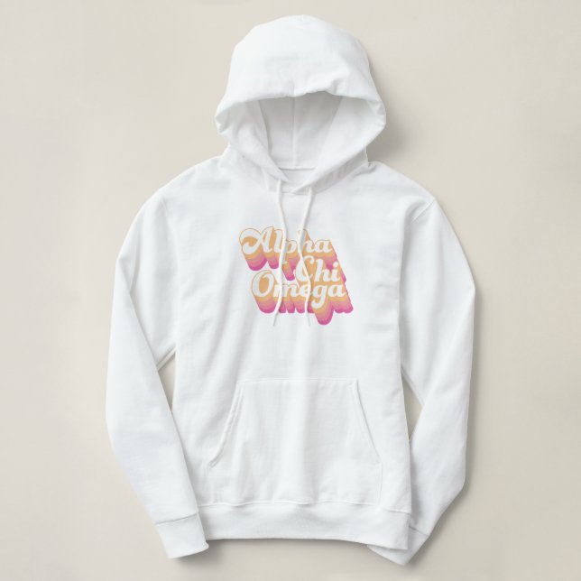 Sudadera Alpha Chi Omega | Escritura Groovy (Diseño del anverso)